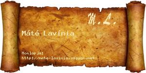 Máté Lavínia névjegykártya